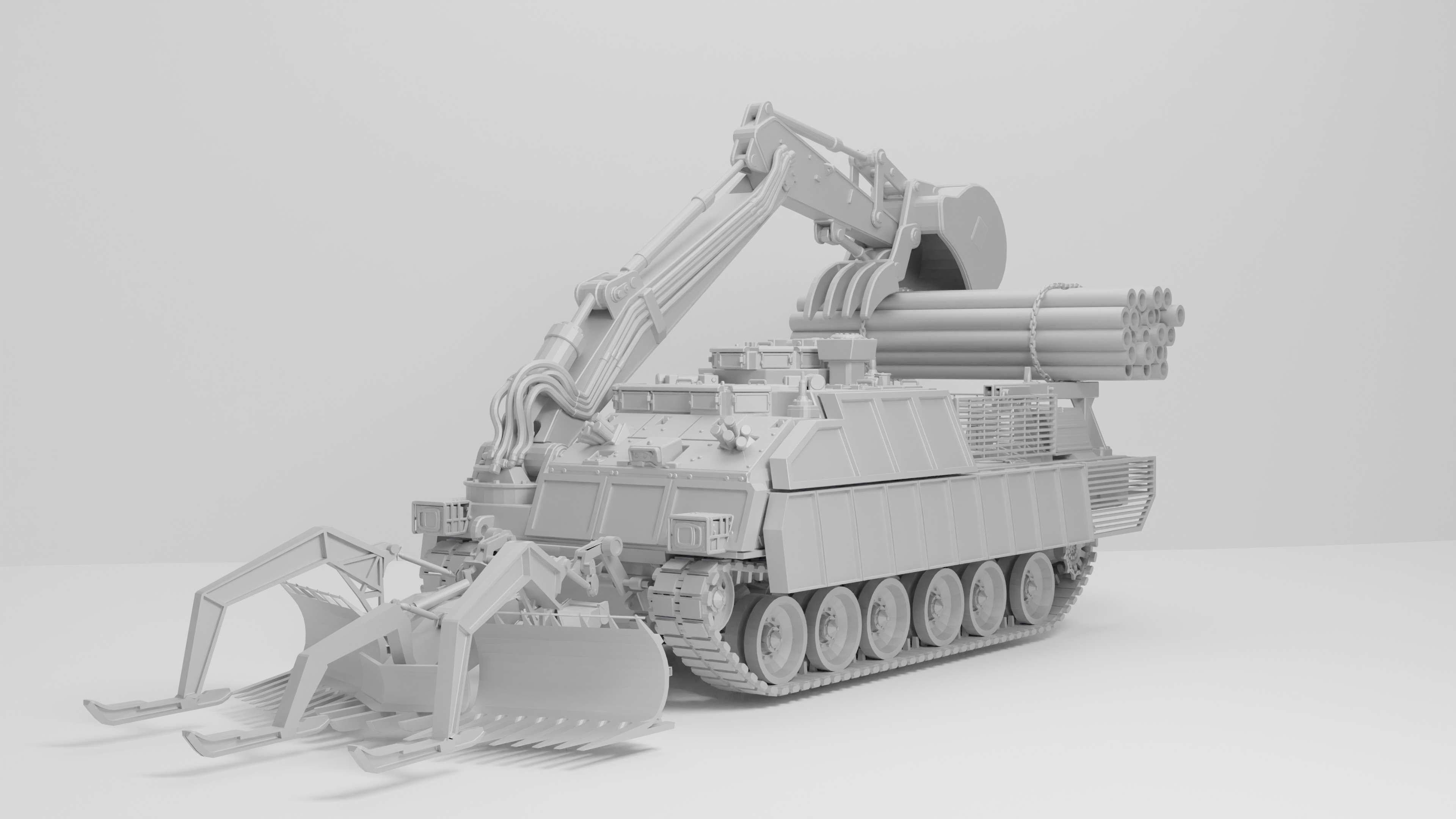 Trojan AVRE TES CEV with extra armor and mine plow